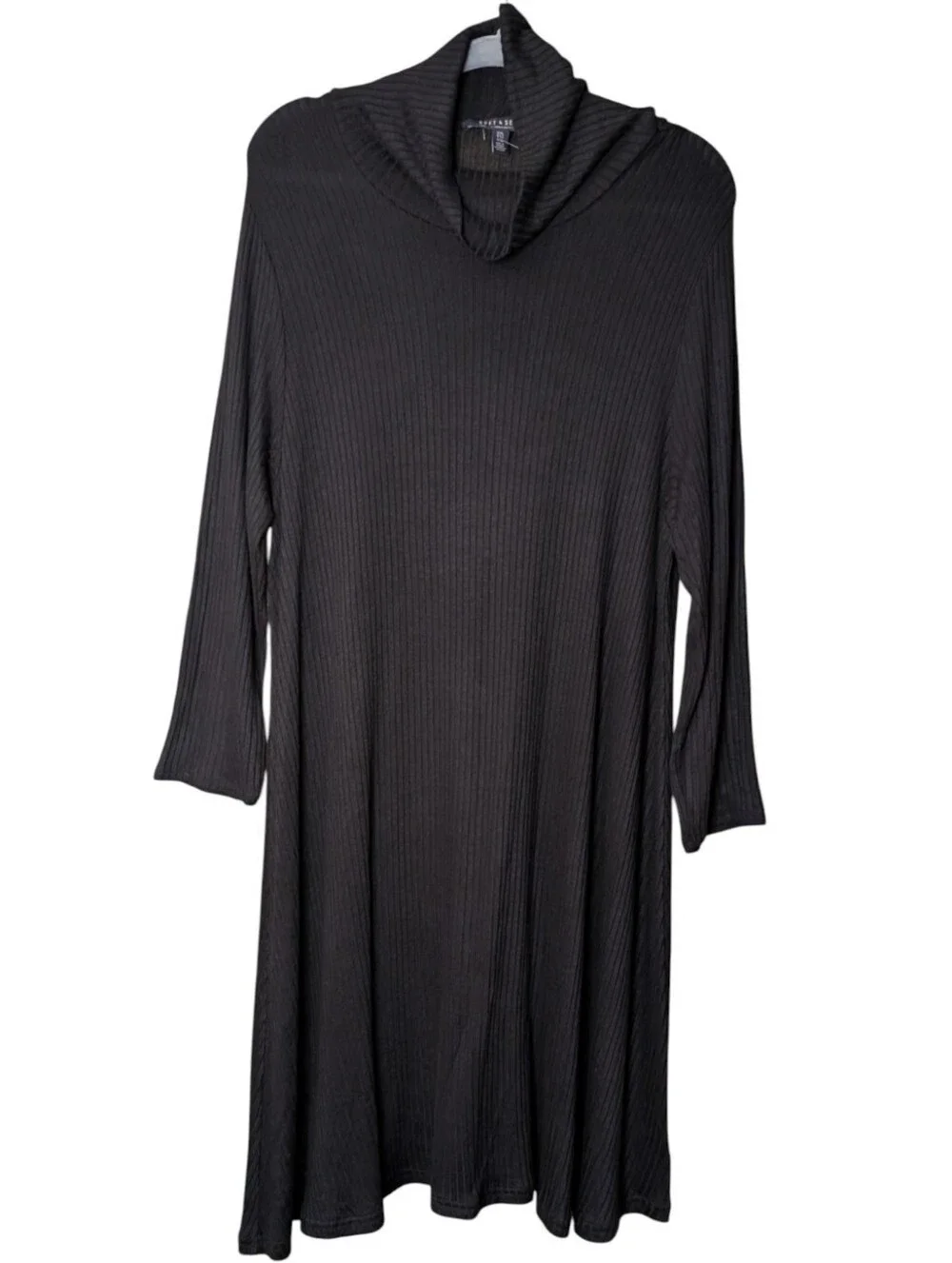 American Eagle Soft & Sexy Black Ribbed Cowl Neck Swing Dress Tunic size XXL AE